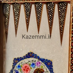 تخته نرد و شطرنج لبگرد گل و مرغ 50 کاظمی