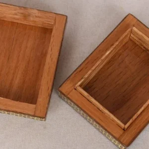 جعبه جاسکه ای خاتم کاری خاتم سیمی 4 گوش