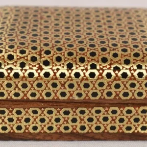 جعبه جاسکه ای خاتم کاری خاتم سیمی 4 گوش