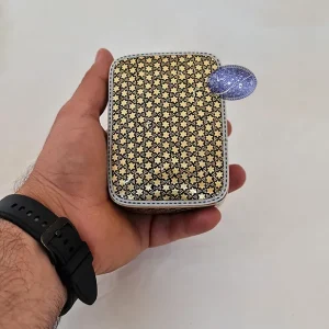 جعبه خاتم کاری کشویی سیمی مشکی