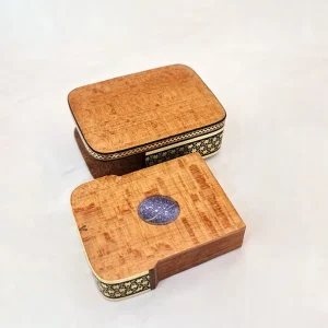 جعبه خاتم کاری کشویی سیمی مشکی