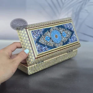 جعبه خاتم و نقاشی اسلیمی کاظمی