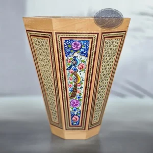 ست سه تکه سطل خاتم و گل و مرغ کاظمی