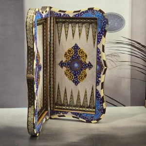 تخته نرد و شطرنج دالبر خاتم کاری اسلیمی 50 کاظمی