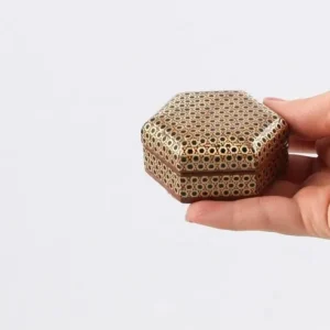 جعبه جاسکه ای خاتم کاری سیمی 6 گوش