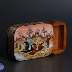 جعبه خاتم کشویی سیمی چوگان (غروب) کاظمی