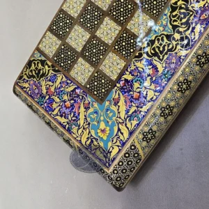 تخته نرد و شطرنج خاتم کاری اسلیمی 50 کاظمی