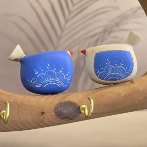 ۲. نمای هنری جاکلیدی چوبی طرح پرنده سایز کوچک
