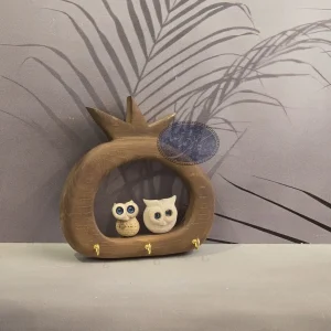 جاکلیدی جغد جفتی کوچک چوبی