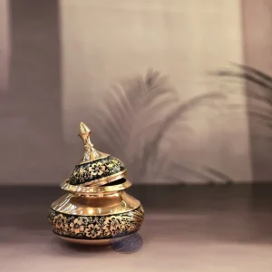 ست گلدان 25 و قندان دخلی کوچک مس و تراش کاظمی