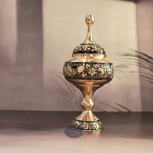 ست گلدان 25 و شکلات خوری 25 مس و تراش کاظمی