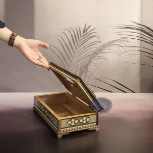 ست سه تکه سطل و دستمال خاتم لاله ای کاظمی