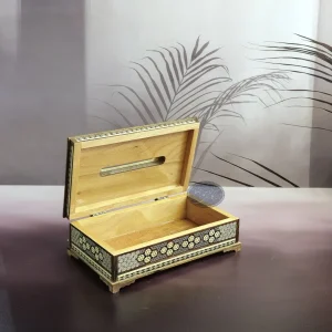 جا دستمال کاغذی خاتم کاری کلبه ای کاظمی