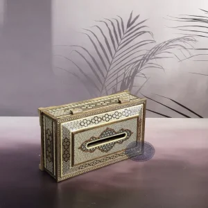 جا دستمال کاغذی خاتم کاری کلبه ای کاظمی