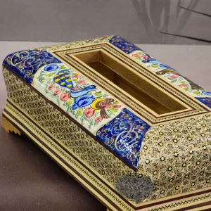 جا دستمال کاغذی گل و مرغ کاظمی