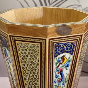 سطل خاتم کاری گل و مرغ کاظمی