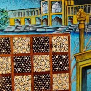 تخته خاتم و نقاشی بناهای تاریخی نمای نزدیک