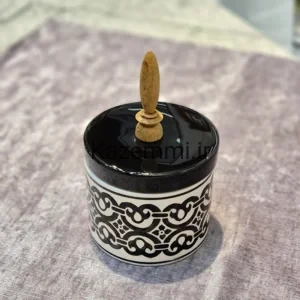 شکلات خوری سرامیک با دسته چوبی کوچک