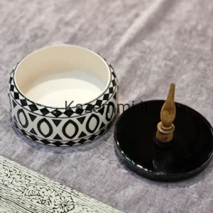 شکلات خوری سرامیکی با دسته چوبی سایز بزرگ