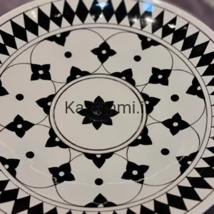 شیرینی خوری پایه دار مشکی سفید سرامیکی