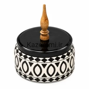 شکلات خوری سرامیکی با دسته چوبی سایز بزرگ