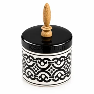 شکلات خوری سرامیک با دسته چوبی کوچک