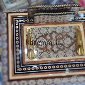 جاقلمی جعبه دار رومیزی خاتم خورشیدی